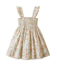 Janie and Jack Little Girls French full skirt floral Dress Adorable Sz 4 Smock