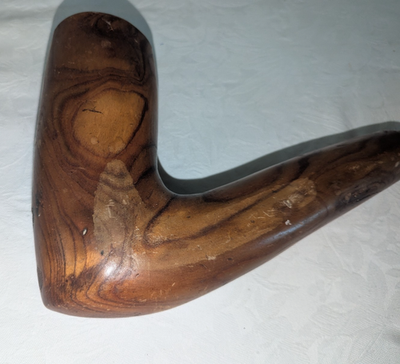HUGE LARGE ANTIQUE BURL WOOD FIGURAL SMOKING ? PIPE TOBACCO 19 Inch