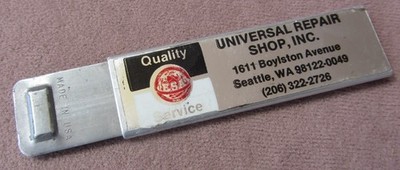 Vtg Universal Repair Shop Seattle WA Tool Equipment Advertising Box Cutter Razor