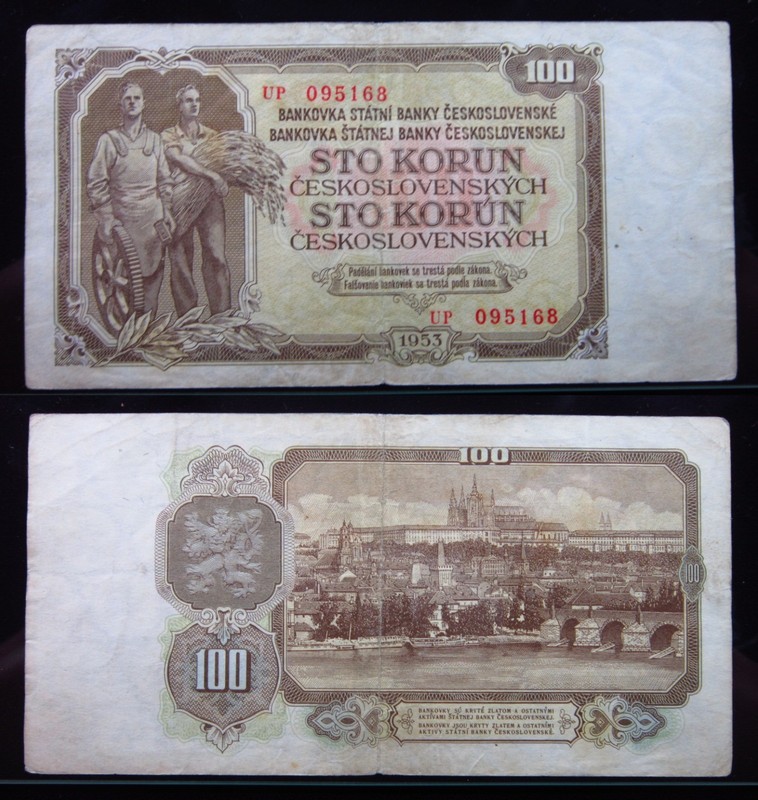 Czechoslovakia 100 Korun 1953 P86 Československá Banknote Money i4c5168