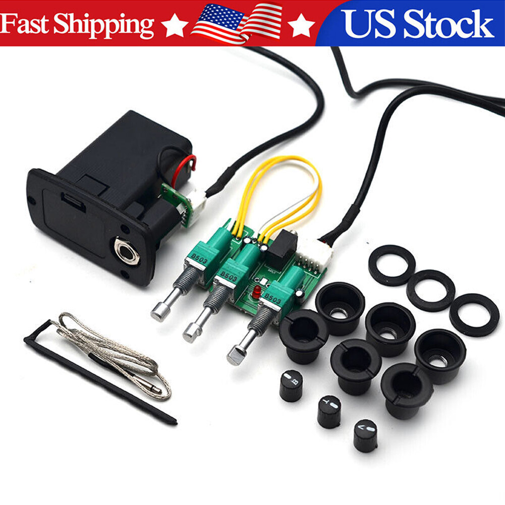 For Acoustic Guitar Pickups 3-Bands Active Equalizer preamp Piezo