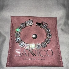 Finecraft Women's 1/2 , Ct  7" Beautiful white Tennis Bracelet - Sterling Silver