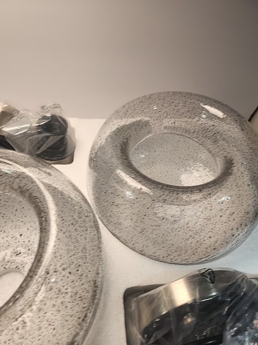 Pair of Casamotion Handblown Clear Pendant Lights, New 9” - Picture 3 of 6