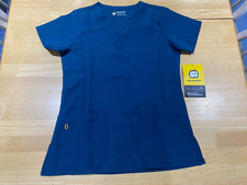 WonderWink Four Stretch Women's Sz XS Dark Teal Green Scrub Top - NEW