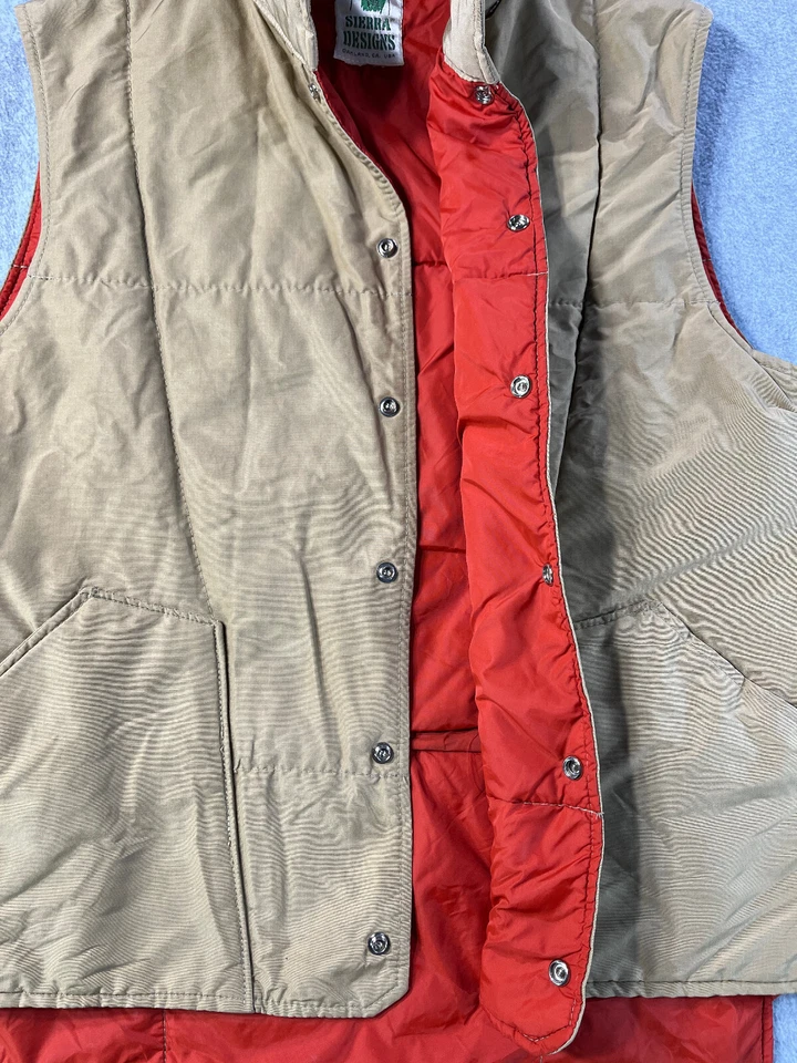 Chaleco Ligero Vintage Sierra Designs Beige Para Hombre Pequeño Años 80 Hecho en EE. UU. *LEER* Foto 4 de 4