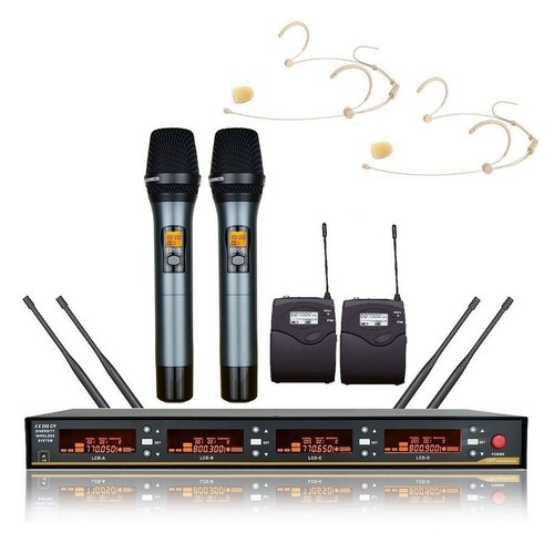 Overhead Microphone for Theatre 4 Channel UHF 2 Handheld 2 Headset