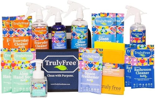 Multipurpose Non-Toxic Cleaning Kit with Reusable Cloths - Home Essentials