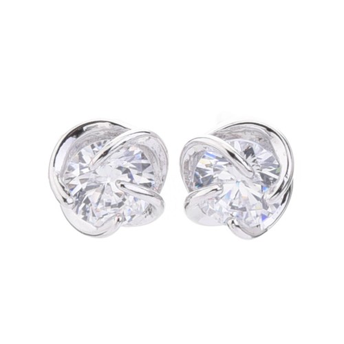 Aretes de plata esterlina circonita cúbica de uso diario con flor de 5 mm EPR 123 - Imagen 3 de 6