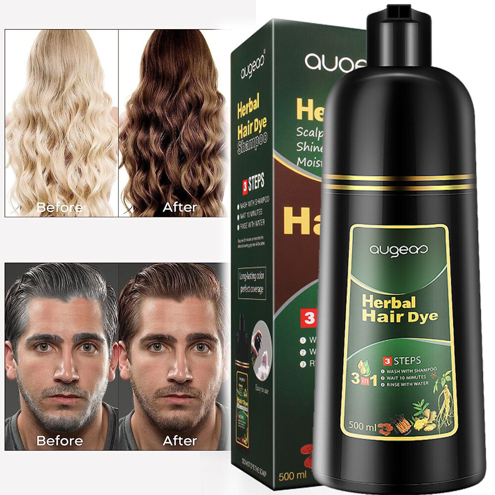 Hair Dye Shampoo 3 in 1 Hair Shampoo Instant Hair Dye Herbal Ingredients Gift US-image