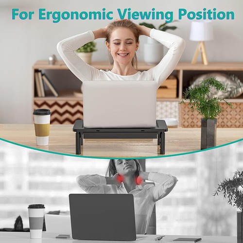 Desktop Computer Monitor Holder With Drawer 3-Level Height Adjustable PC Screen - Picture 12 of 14