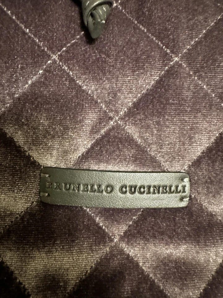 Brunello Cucinelli Grey Velvet Backpack Pristine - Image 3 of 4