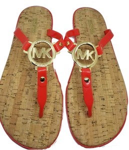 michael kors orange sandals