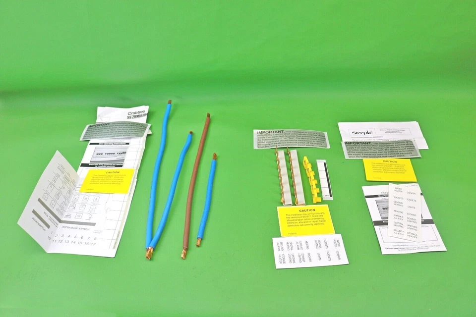 Crabtree Volex Wylex Steeple Consumer Unit Flex Cables Labels Busbar Cover Packs