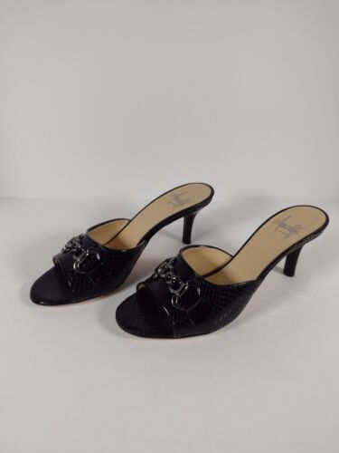 Amalfi by Rangoni Black Slip-on Open Tow Pump Heels - NEW - Size 7.5M - Picture 3 of 9