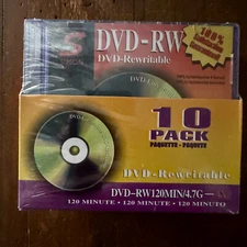 10 Discs ... DVD-RW Rewritable, 4.7 GB Capacity, 4x Speed, 120 min, Simon Brand