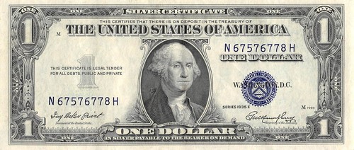 USA / Silber Zertifikat 1 $ Serie 1935 E Block N-H zirkulierte Banknote QZ45