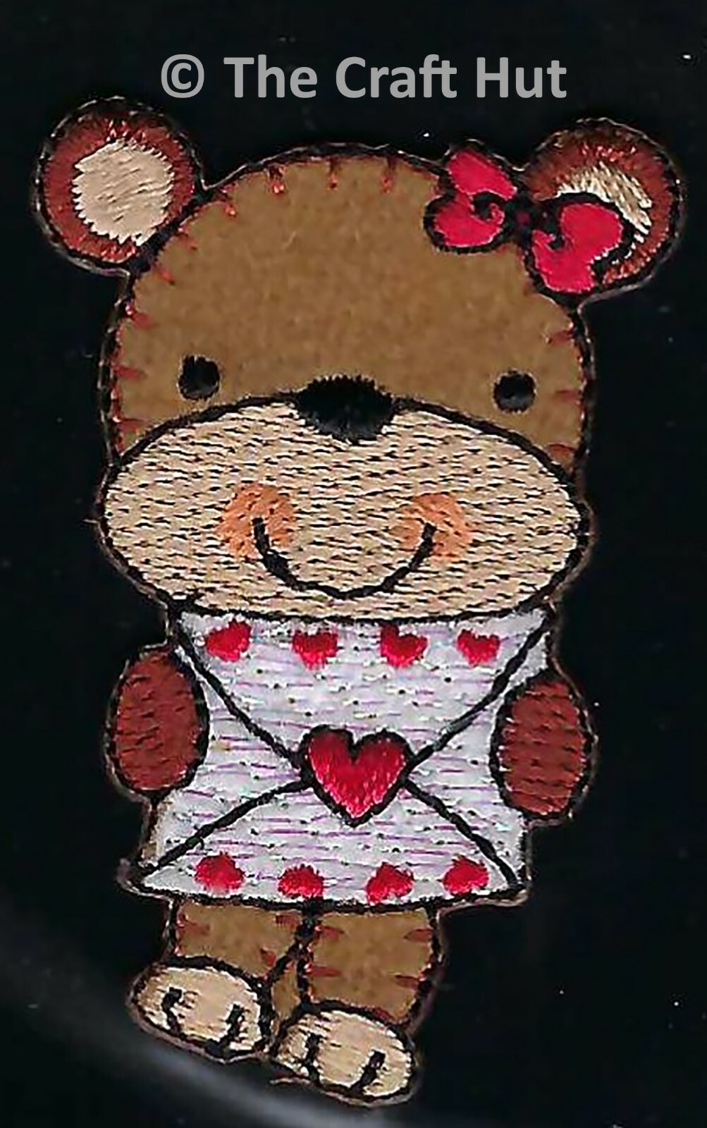 Sew or Iron On Craft Motif Patch Craft S&W Teddy Bear Love 3cm x 5cm New M059