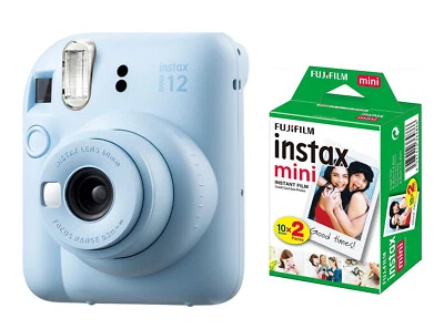 Fuji Instax Mini 12 + Instax Film 20 Aufnahmen Pastel Blau Sofortbild Kamera
