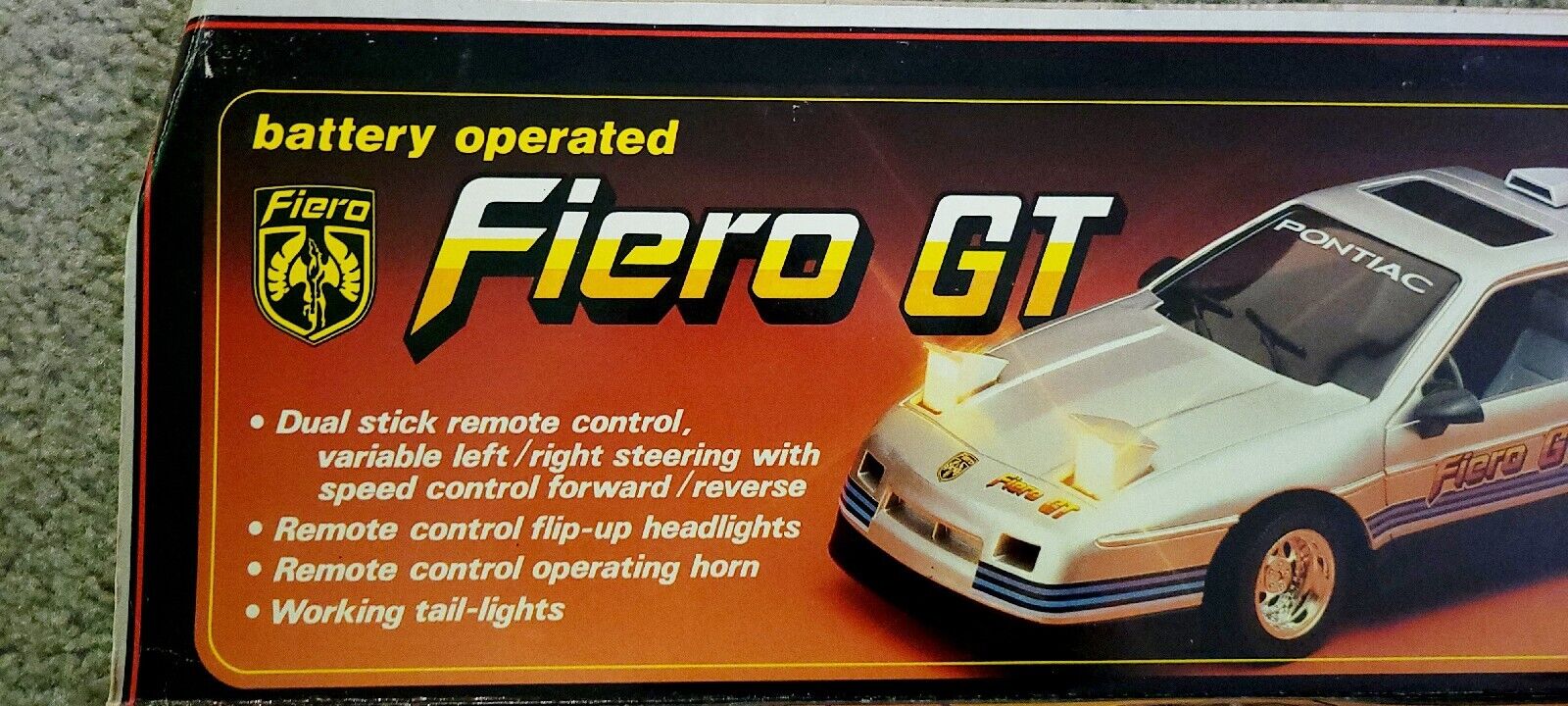 Fiero Gt Remore Control Car Complete With Box Battery Op Vintage Toys