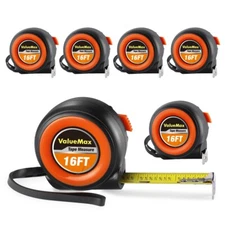 ValueMax 6PC Tape Measure 16FT Retractable Easy Read Measuring Tape Self-Locking