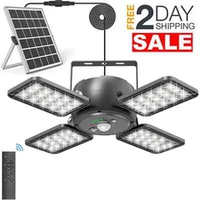 Lámpara Colgante Solar Con Panel Luces LED Para Cobertizo Exteriores Con Remoto