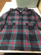 Chadwicks Large Plaid Walket Coat Navy Multi Plaid L