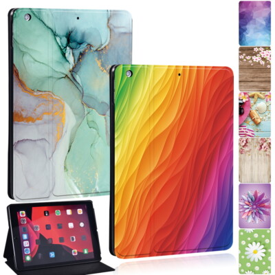 Bedruckte Lederhülle Ständer Cover Case für Apple iPad Mini 1 2 3 4 5 6 7 Tablet