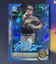 2022 Bowman Chrome Victor Lizarraga Sapphire Auto Signed GTP San Diego Padres