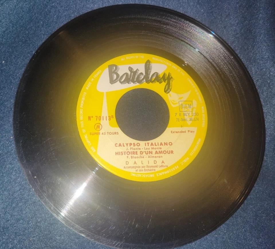 DALIDA / Pour garder, Calypso Italiano BARCLAY 70113 M Press France 1957 EP USED - Image 2 of 4