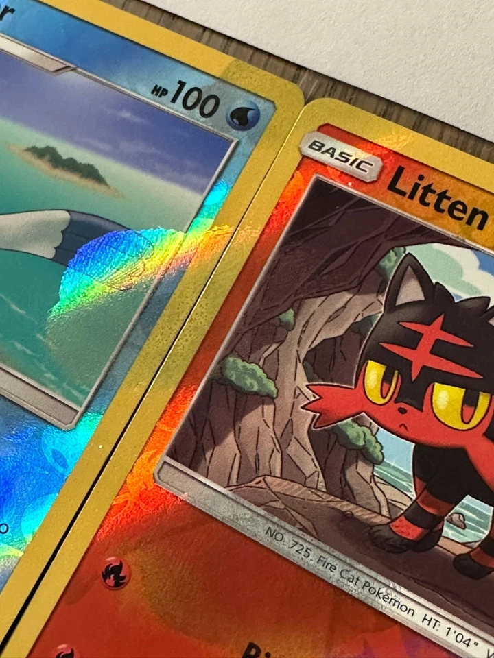 ERROR Misprint - Pokemon PELIPPER & LITTEN - Finger Prints on Foil Joining - Image 2 of 3