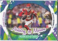 PATRICK MAHOMES ROOKIE STAR Kansas City Chiefs Card ARTISTRY IN MOTION #AIM-PMS
