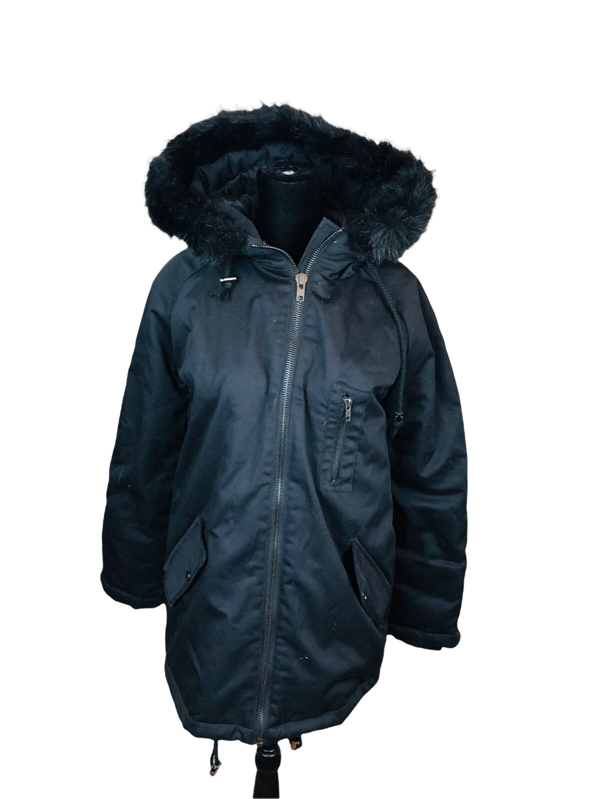 Zenana Outfitters black coat faux fur 
