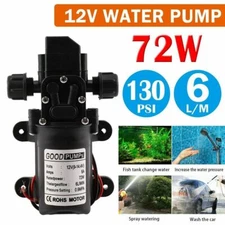 12V High Pressure Water Pump 130PSI Self Priming 72W Sprayer Diaphragm Automatic