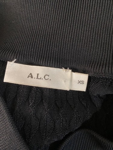 A.L.C. Women's Size XS Black Textured Knit Midi Skirt A-Line Viscose Stretch GUC - Picture 7 of 9