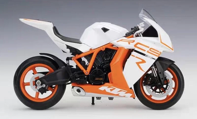 ZD WELLY 1:10 White KTM 1190 RC8 R Sports Racing Model Diecast Metal Motorcycle - Image 4 of 4