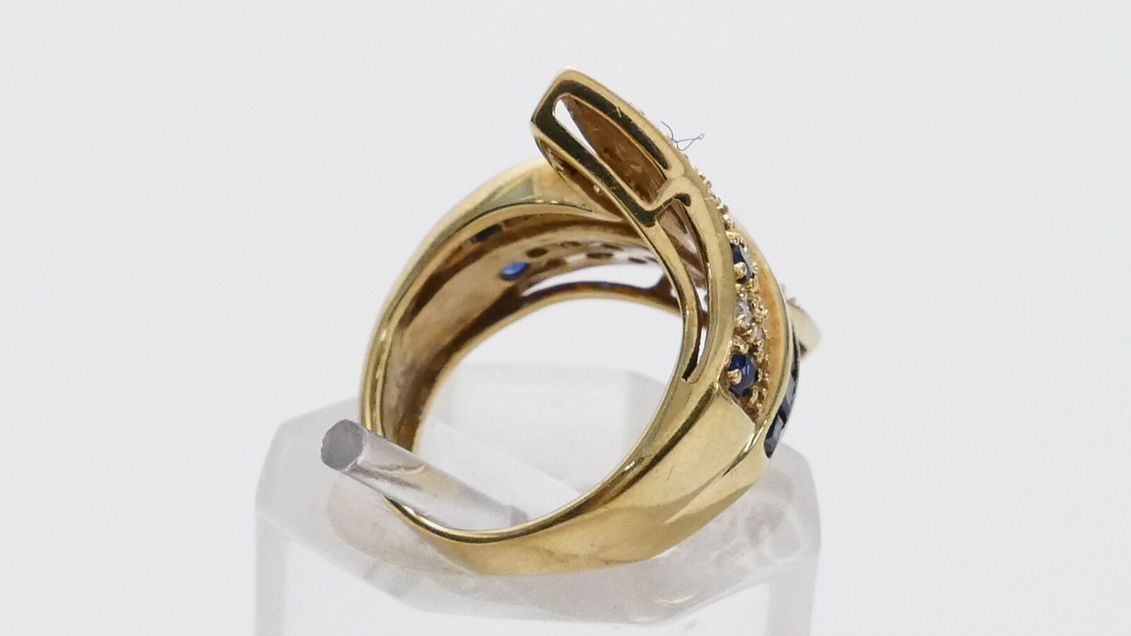 Details zu Damenring Bandring RING Goldring GOLD 585 14K Saphir + Brillant RG 48 6,9 g 2022 Versandhandel