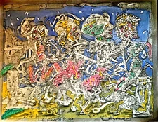 Original Surrealist, Impressionist, pastel drawing - LA Chorus Line