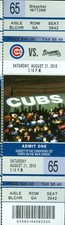 2010 Cubs vs Braves Ticket: Aramis Ramirez had three hits and two RBIs