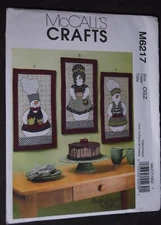 McCalls 6217, Sew Pattern, New Uncut, Mini Quilts, Snow People, DIY