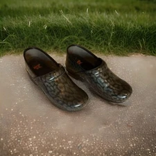 Dansko XP Clogs Women's Sz 40 Gray Black Shoes Leather Slip On   9 US