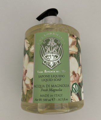 LA FLORENTINA ACQUA DI MAGNOLIA LIQUID HAND SOAP 16.5 oz FRESH MAGNOLIA ITALY
