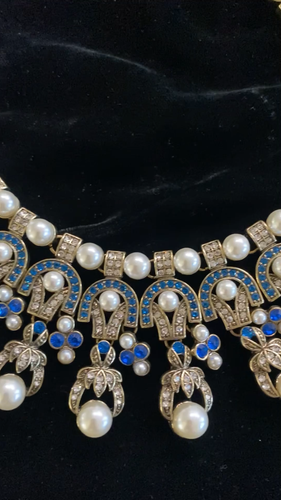 Blue Heidi Daus "Masterful Combination of Color" Crystal Link Necklace Earrings - Video 1 of 1