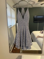 Windsor Light Blue Lace Dress Medium With Keyhole Back