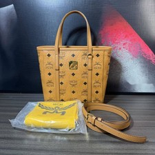 MCM Toni Classic Monogram Print Tote Crossbody Shopping Bag - Excellent #78Z62A