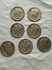 Lot of 8 10C Silver Mercury Dimes- VF-XF 1917 1939 1940 1941  3 1943s 1944 Nice