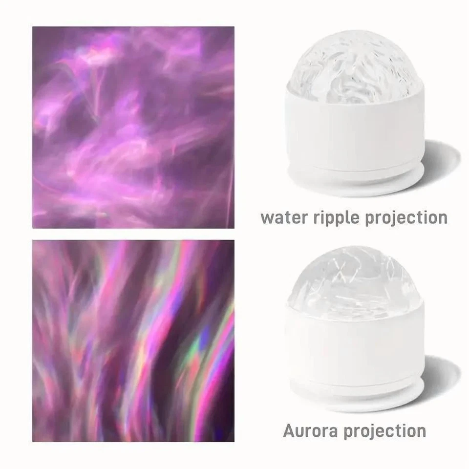 Aurora/ Water Ripple Projector Light,USB Rechargeable, 16 Colors W Remote NIB! - Image 4 of 4