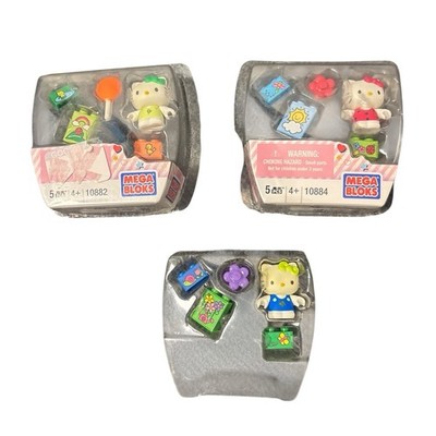 Hello Kitty Mega Bloks Lot Of 3 Sets LADYBUG 10884, CHICK 10882 & BUTTERFLY