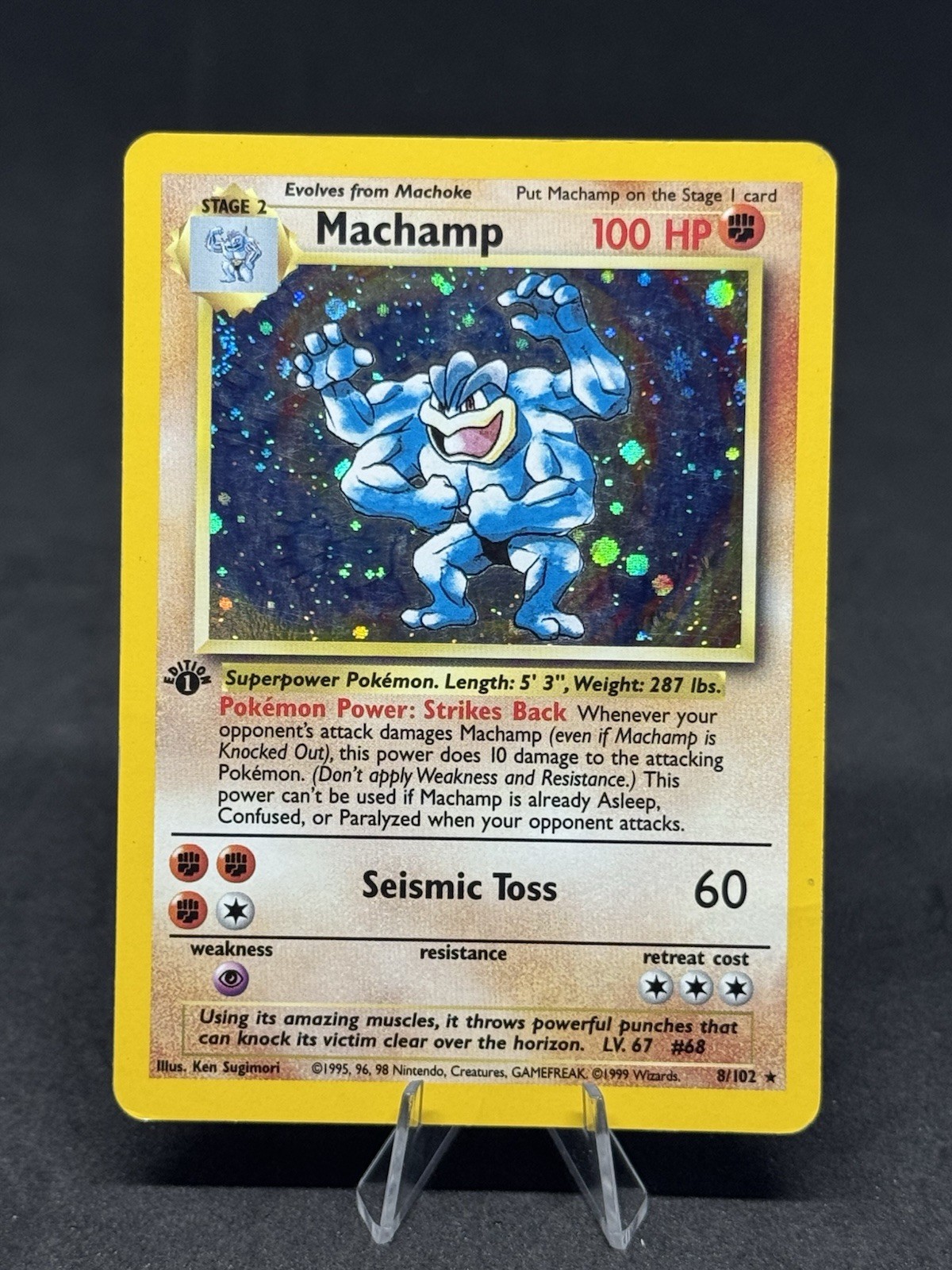 Pokémon TCG Machamp Base Set 8/102 Unlimited Cosmos Holo