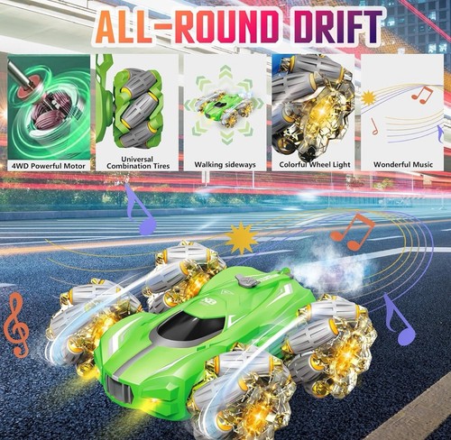 Remote Control Car 10-in-1 Functions 2.4GHz Stunt Car Double-Sided 360° Rolling - Picture 5 of 7