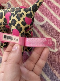Victoria's Secret VS Pink Leopard Stuffed Plush Dog Leopard Print Pink Dots 6&rdquo;